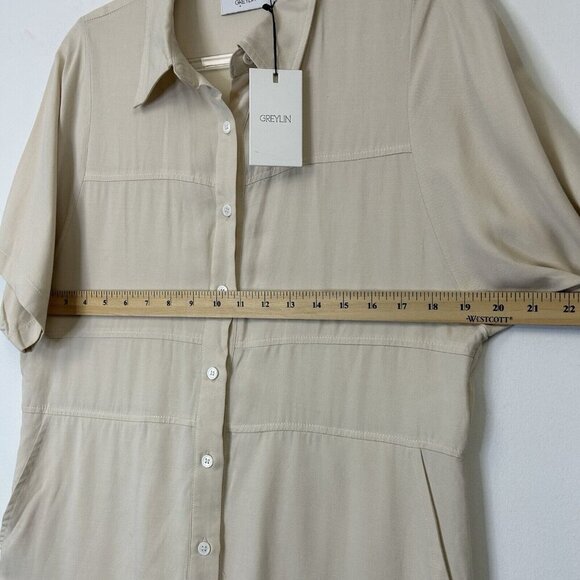 NEW Greylin Romper Womens Size Small Linen Blend Oversized Anthropologie - Picture 6 of 10